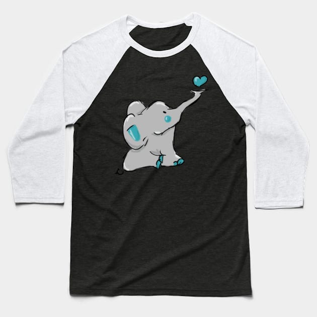 Cute Elephant Baseball T-Shirt by FluffigerSchuh